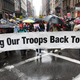 Supporters of the bill march in New York.